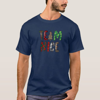 Camiseta Equipo Naughty Team Nice Buffalo Plaid Leopard Chr