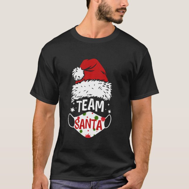 Camiseta Equipo Navidades de máscara de cara Santa 2020 (Anverso)