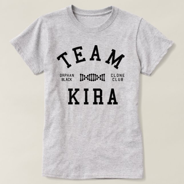 Camiseta Equipo negro huérfano Kira (Diseño del anverso)