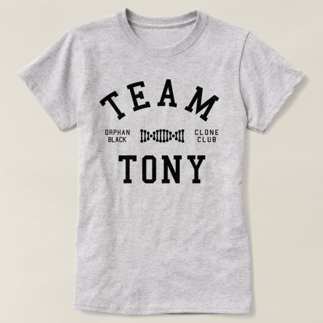 Camiseta Equipo negro huérfano Tony (Diseño del anverso)