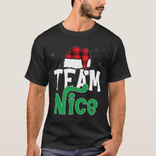 Camiseta Equipo Nice Naughty Plaid Xmas Pjs 2024 Divertida 