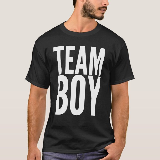 Camiseta Equipo niño azul Baby Shower adopción de género (Anverso)