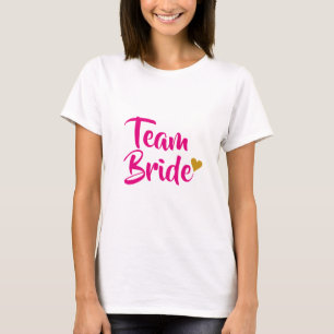 Camiseta Equipo Novia Corazón de Oro