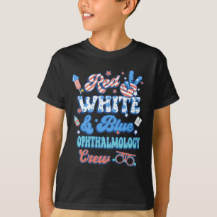 Camiseta Equipo Óptico De Oftalmología Azul Blanco Rojo