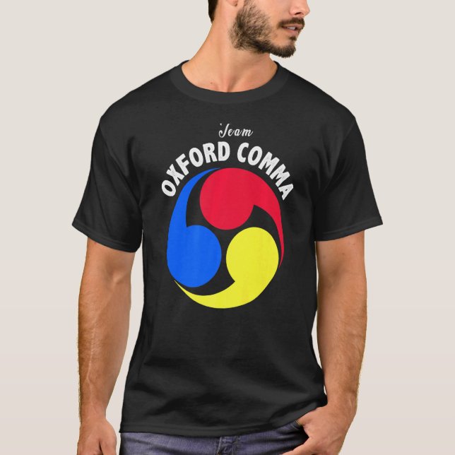 Camiseta Equipo Oxford Comma Grammar Nerd Club Inglés Funny (Anverso)