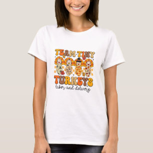 Camiseta Equipo Pequeños Pavos Enfermera de Parto y Trabajo