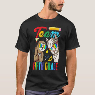 Camiseta Equipo Perezoso De Quinto Grado Con Llama Primer D