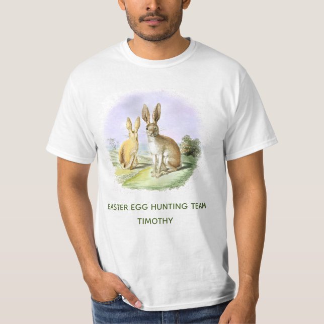 Camiseta Equipo personalizado de caza de huevos de pascua d (Anverso)
