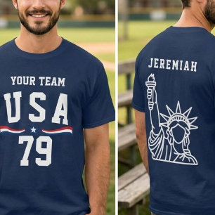 Camiseta Equipo personalizado de EE. UU. - Nombre y número