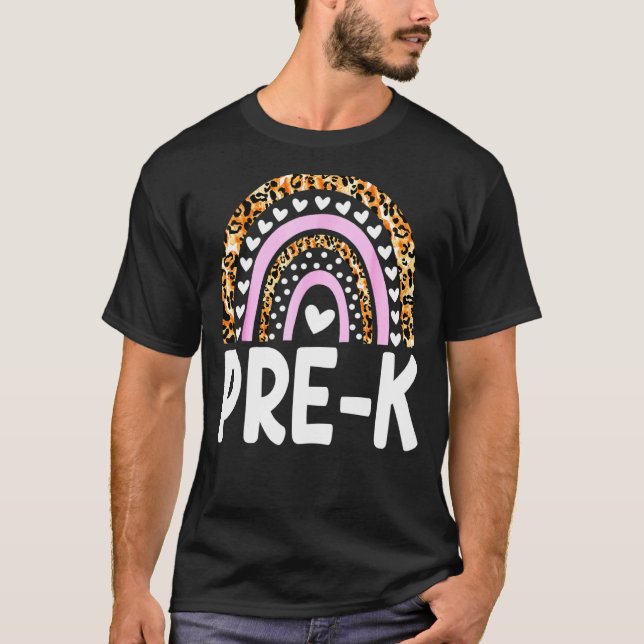 Camiseta Equipo pre K Rainbow Hola Té de quad de primer gra (Anverso)