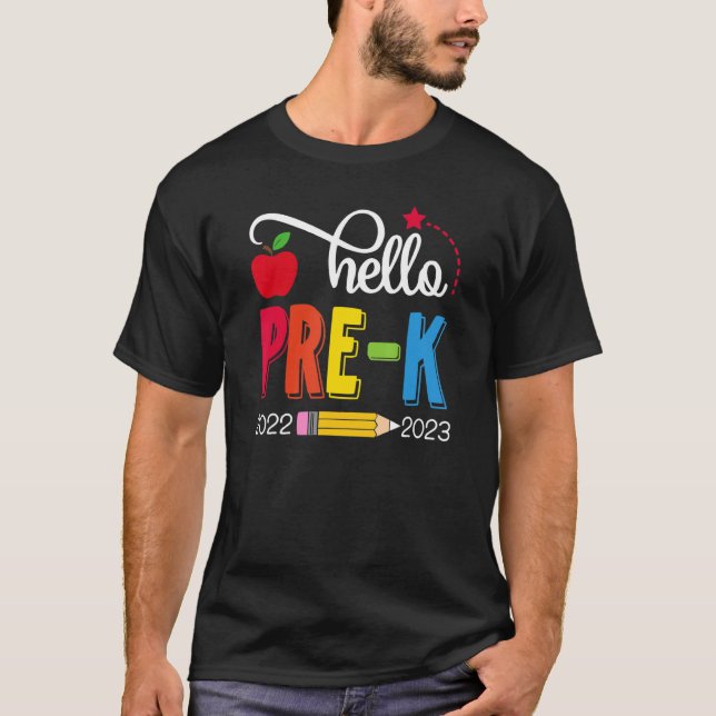 Camiseta Equipo Pre K Squad Hello Pre K Back To School (Anverso)