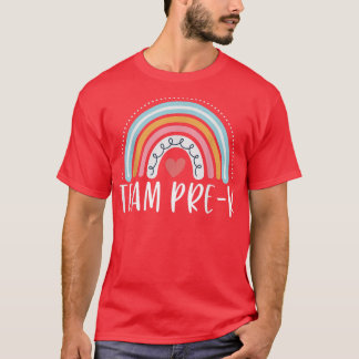 Camiseta Equipo PreK Cute Rainbow Heart PreK Teache