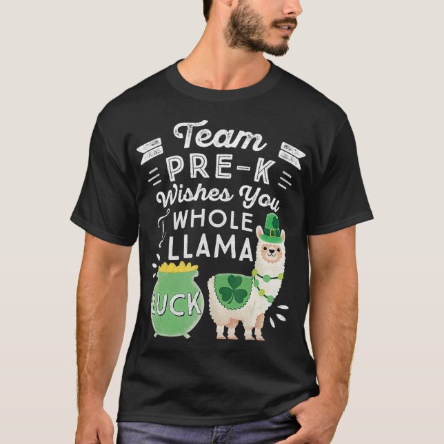 Camiseta Equipo PreK Todo Llama Luck Profesor PreK St Patr (Anverso)