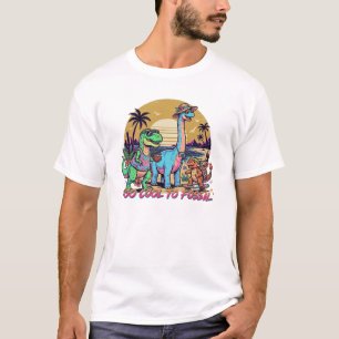 Camiseta Equipo Retro de Verano Prehistórico Atardecer de D