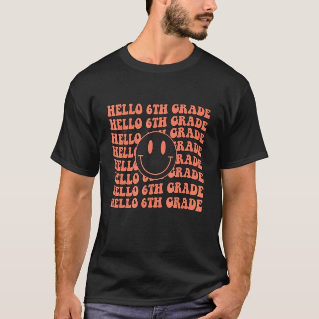 Camiseta Equipo Retro Happy Face Hello Sexto Grado Smile (Anverso)