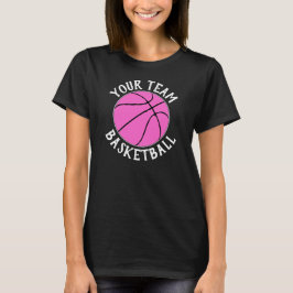 Camiseta Equipo rosa de baloncesto, nombre del jugador y nú