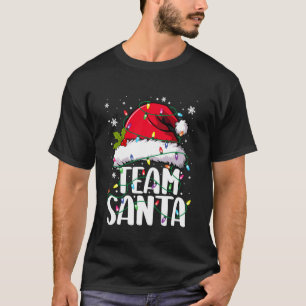 Camiseta Equipo Santa Claus Navidad Familia Pareo Luces de 