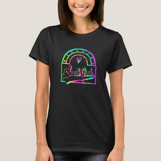 Camiseta Equipo Séptimo Grado Corbata De Tinte De Arcoíris  (Anverso)