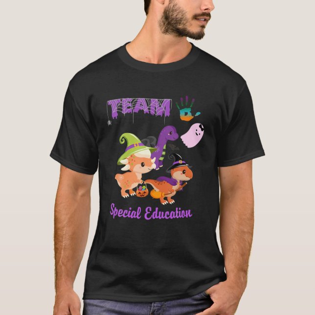 Camiseta Equipo SPED Dinosaur Halloween Brujas SPED Squad K (Anverso)