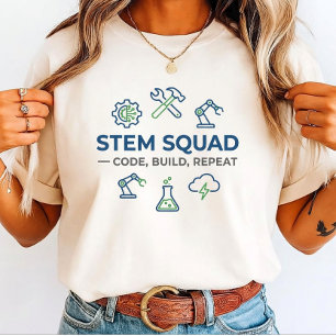 Camiseta Equipo STEM Código Construir Repetir para “Ingenie