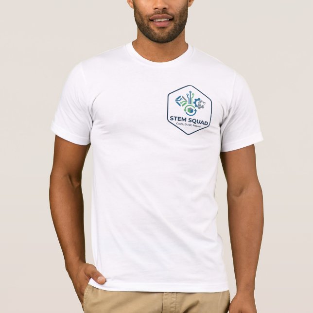 Camiseta Equipo STEM Código Construir Repetir para Jóvenes  (Anverso)