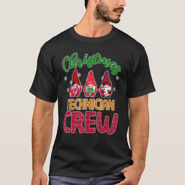 Camiseta Equipo técnico Cute Xmas Gnome Fiesta Pajama Pj Ma (Anverso)