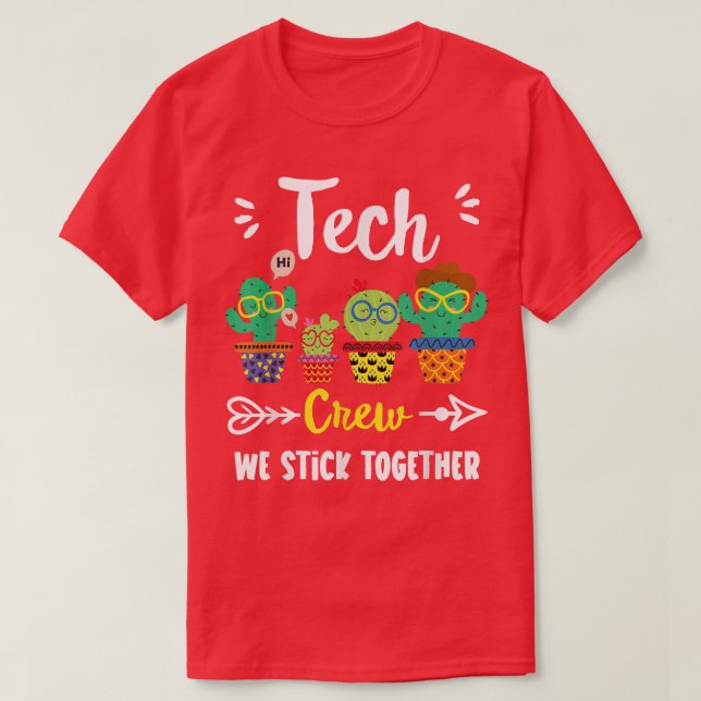 Camiseta Equipo técnico, divertida escuela de cactus equipo (Diseño del anverso)