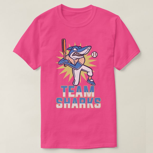 Camiseta Equipo Tiburón 10 Deporte Animal Cute Béisbol Depo (Diseño del anverso)