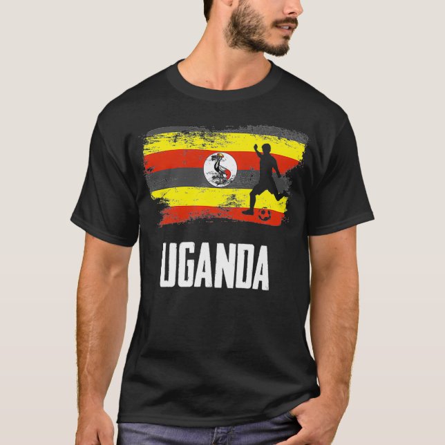 Camiseta Equipo ugandés de fútbol ugandés con bandera ugand (Anverso)
