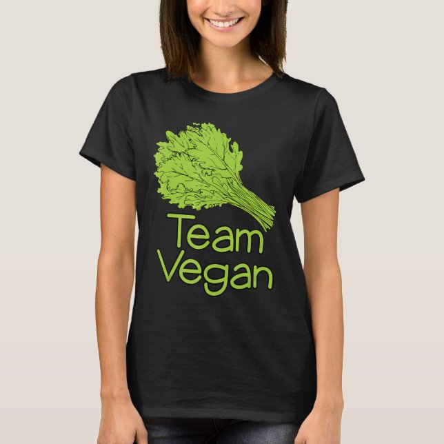 Camiseta Equipo Vegan Kale Pareja Planta Vegetaria Familiar (Anverso)