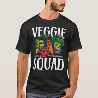 Camiseta Equipo Veggie Fiesta Retro de Verduras Vegano Vege