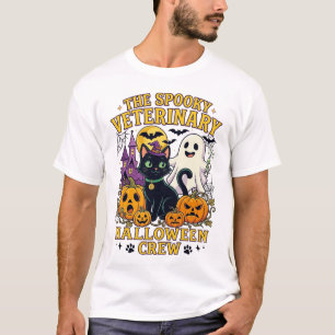 Camiseta Equipo Veterinario Espeluznante de Halloween Gato 