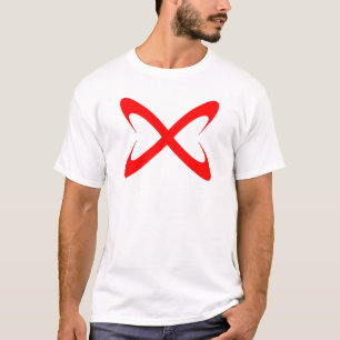 Camiseta Equis Monograma de Letra Roja con Estilo