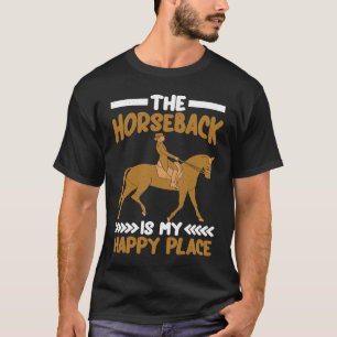 Camiseta Equitación a caballo mi lugar feliz Salto de cabal