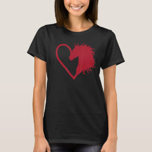 Camiseta equitación con línea de corazón latido Silhouette