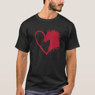 Camiseta equitación con línea del corazón Latido Silueta
