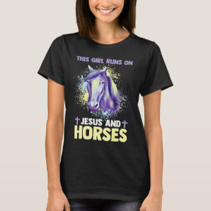 Camiseta Equitación Cristiana Esta Chica Corre En Caballos 