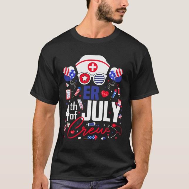 Camiseta Er Enfermera 4 De Julio Patriota Del Día De La Ind (Anverso)