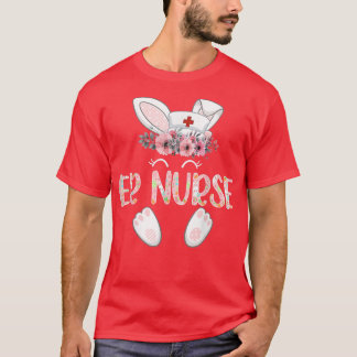 Camiseta ER Enfermera Enfermera Enfermera Floral Bunny