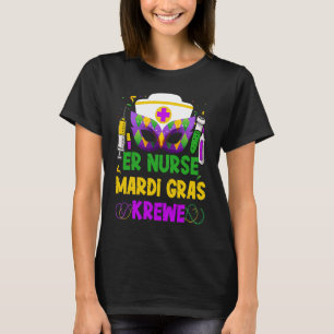 Camiseta ER Enfermera Krewe Mardi Gras Carnaval de máscara