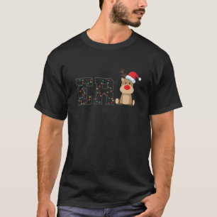 Camiseta ER Enfermeras Navidades de renos alumbran emergenc