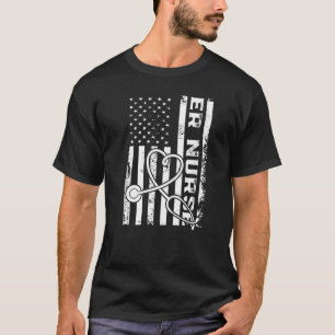 Camiseta Er Enfermo Enfermera La Bandera Estadounidense Par
