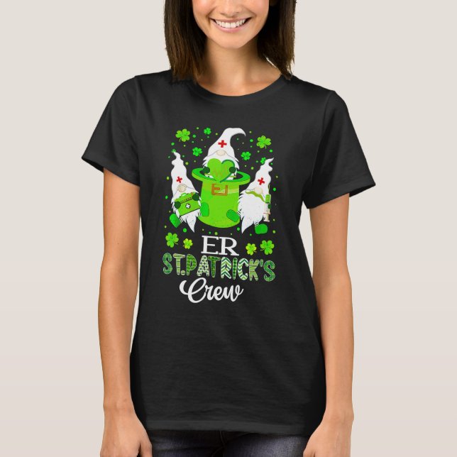 Camiseta ER Gnomes Nurse Crew Leprechaun St Patrick Day (Anverso)