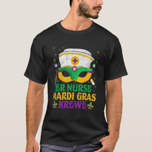 Camiseta ER Nurse Krewe Funny Mardi Gras Party Festival Nur