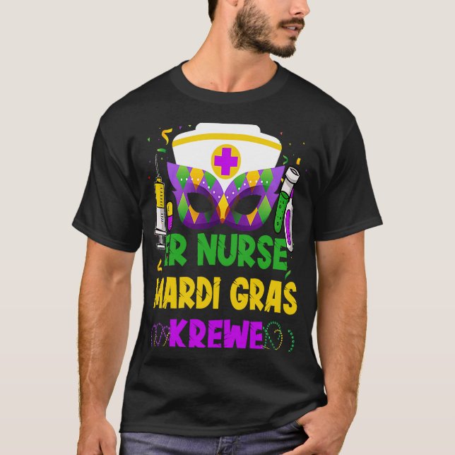 Camiseta ER Nurse Krewe  Mardi Gras Nursing Mask Carnival W (Anverso)