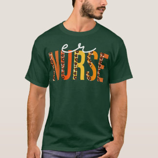 Camiseta ER Nurse leopard Cute Fall Amantes de otoño Thanks