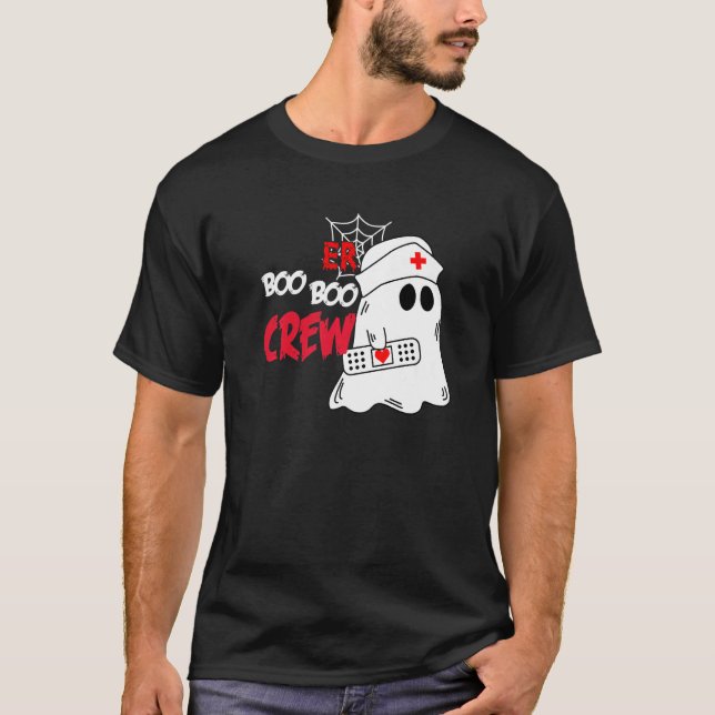 Camiseta ER Squad Halloween Boo Crew Emergency Room Nurse S (Anverso)