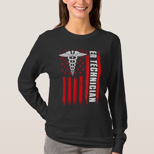 Camiseta Er Technician Brain Emergency Room Tech American F (Anverso)
