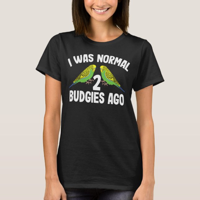 Camiseta Era Normal 2 Budgies Ago Cuadros Mujeres Bugerigar (Anverso)