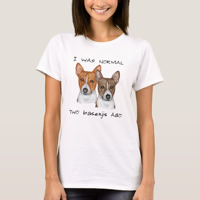 Camiseta Era Normal, Dos Acuarelas De Basenjis Ago (Anverso)